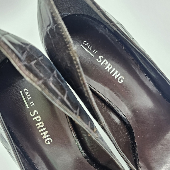 Call It Spring Women's Croc Inspired Platform High Heels, Brown, Size 6, NEW - Picture 7 of 12